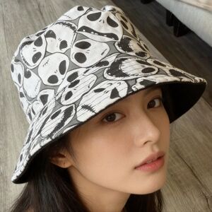 Tim Burton Nightmare Before Christmas Jack Skellington Bucket Hat Black White